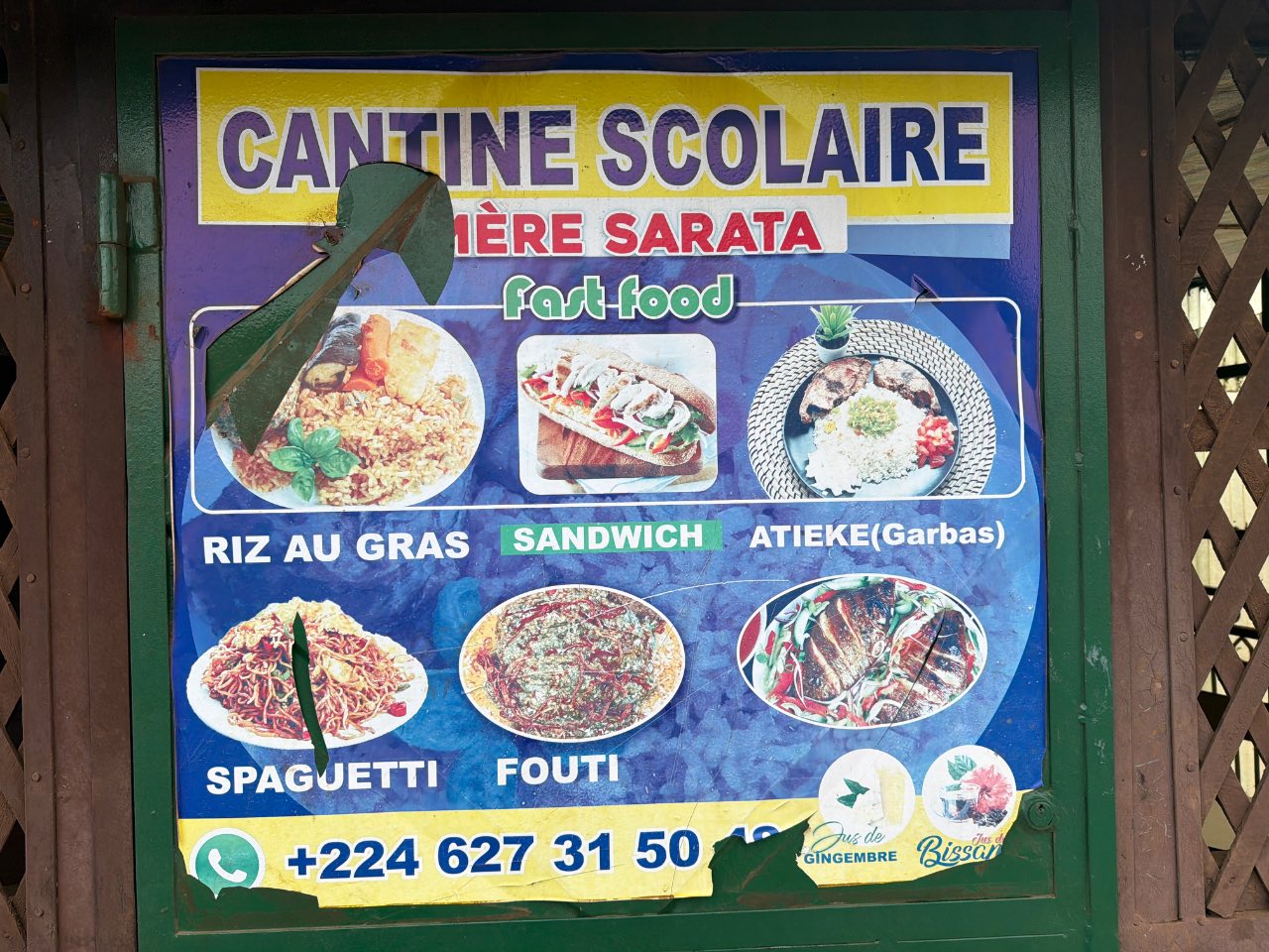 Menu de Cantine scolaire Mère Sarata