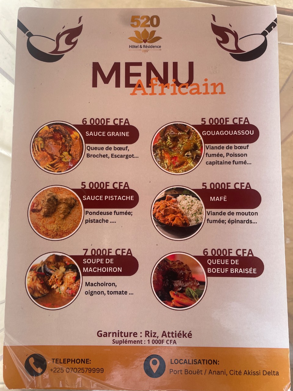 Menu de Le menu du jour